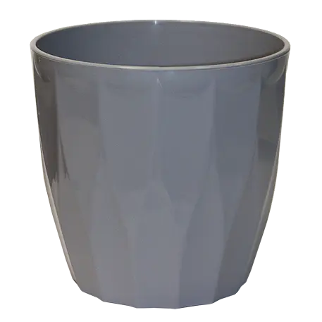 Горшок для цветов пластиковый 4,5л d-20см "Флюте" со вставкой серый шёлк