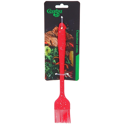 Кисточка кулинарная силиконовая "Bon appétit" 21*3,5см красная