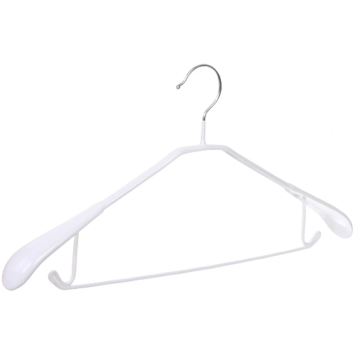 Плечики металлические антискользящие с полимерным покрытием ДОМания, цвет белый, 44см (лейбл)_3