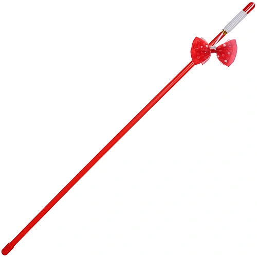 Игрушка - дразнилка на палочке ЦапЦап, бантик, цвет красный, 48см ( пакет с подвесом)_6