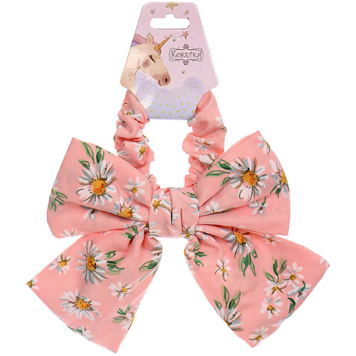 Резинка для волос ПЕРСЕЯ, ромашки, микс 6 цветов, d-8,5см (подвес Кокетка Единорог)_3
