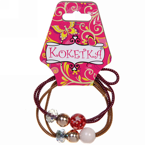 Резинки для волос 2шт Your Style - Малахит, цвет бусин микс, d-5,5см_5