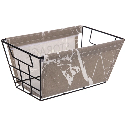 Корзинка металлическая для хранения ИДЕЯДОМА, цвет серый, 251512см (лейбл Селфи)_5