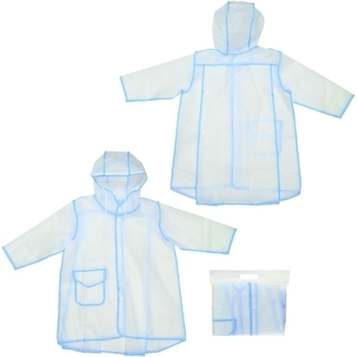 Дождевик-плащ "Neo" с капюшоном и завязками, на кнопках, цвет голубой, р. XL(61*55см.)