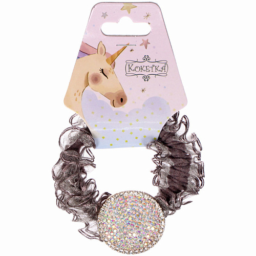 Резинка для волос 1шт ЕЖЕВИКА, круг, микс 5 цветов, d-5см (подвес Единорог)_8