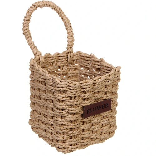 Корзинки интерьерные для хранения 3шт в наборе с петелькой ЭЛЛОРИЯ, цвет кофейный, 121115141617см (лейбл)_6