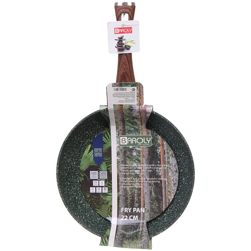 Сковорода BAROLY GREEN 22см индукционная каменная крошка, бакелитовая ручка_8