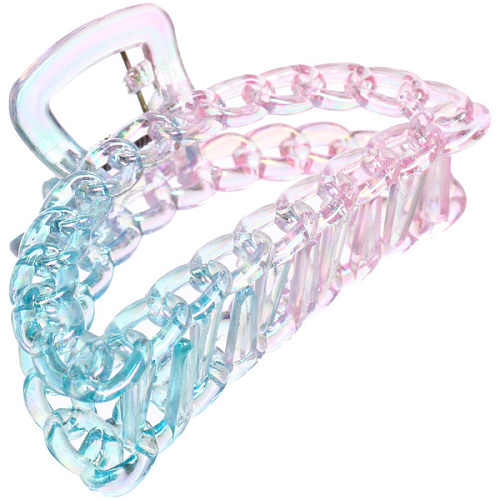 Заколка-краб для волос Мон Пион, цепочка, микс 6 цветов, 9,5см (Блистер)_4