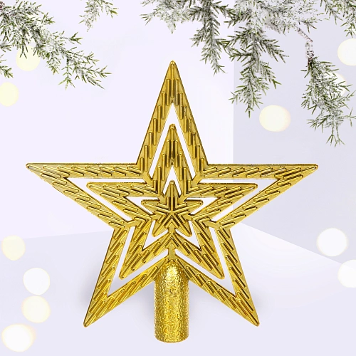 Звезда на ёлку золото 9,5 см "Классика"