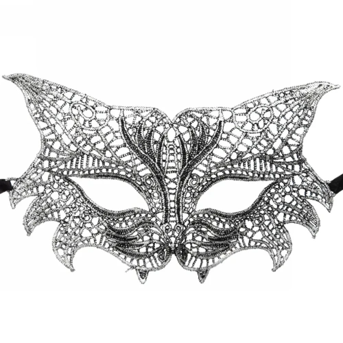 Маска кружево"Тигрица", серебряный
