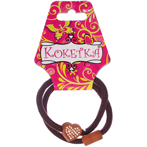 Резинки для волос 2шт ФАНТЕЭГРО, кубик, цвет черный, молочный и коричневый, d-55см (Кокетка)_5