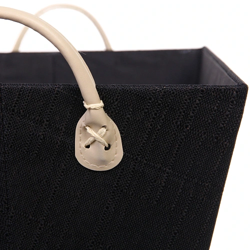 Коробка для хранения с ручками ЭЛЬГА, цвет черный, 392618см (лейбл селфи)_4