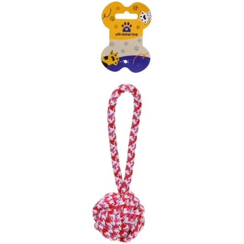 Игрушка - канат для собак мелких и средних пород "НЕСКУЧАЙКА", цвет красный, 20см / 75гр (лейбл)