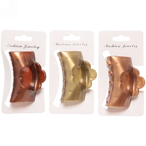 Заколка-краб для волос на блистере Gold Collection - Vera, микс 3 цвета, 6см _7