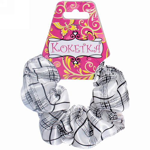 Резинка для волос Collection School, принт клетка, микс 6 цветов, d-10см_7