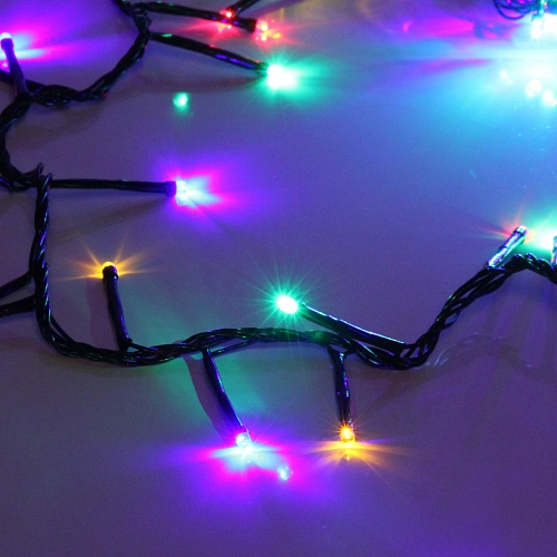Гирлянда для дома НИТЬ Твинкл Лайт 3 м 100 ламп LED, чернпров, 8 реж, IP-20 Мультицвет (возможность соединения)_3