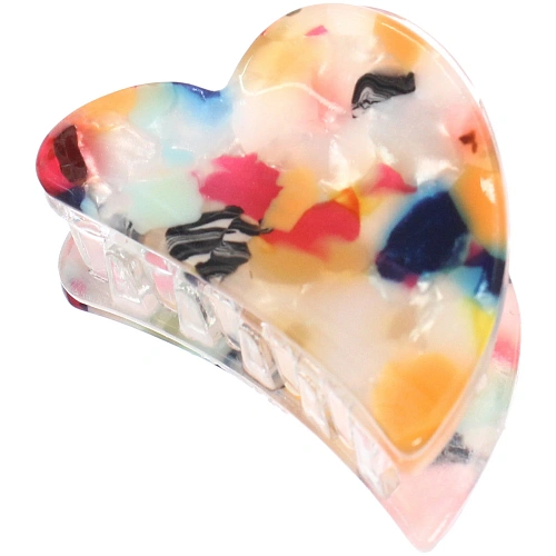 Заколка - краб для волос AKS-EMPIRE, сердце, цвет микс 6 цветов, 4,53см_4