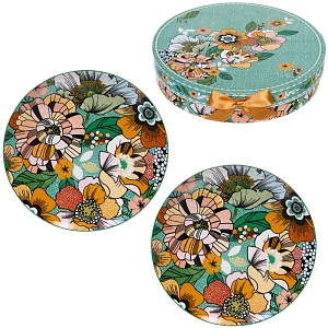 Тарелка керамическая в наборе 2шт "Цветочная радуга" 20,5см 