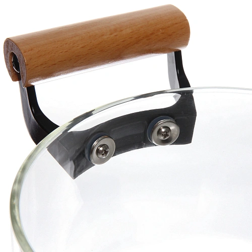 Кастрюля из боросиликатного стекла 2,5л Хай-Тек с деревянными ручками_11