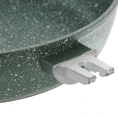 Сковорода BAROLY GREEN 28см индукционная каменная крошка, съемная бакелитовая ручка_7