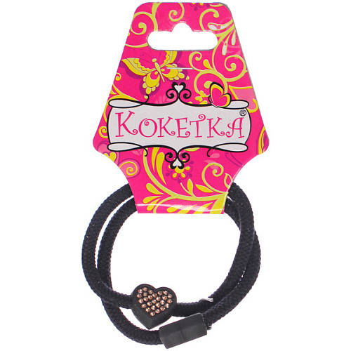 Резинки для волос 2шт ФАНТЕЭГРО, кубик, цвет черный, молочный и коричневый, d-55см (Кокетка)_6