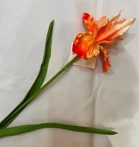 Цветок искусственный "Natur" 60см Ирис оранжевый