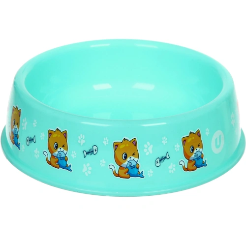 Миска пластиковая "МОЙ БРО - Любитель рыбки!, цвет мятный 21*6,5см (логотип на миске) 700мл