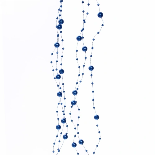 Бусы на ёлку 2м "Роса" d-7,5мм, Сапфир