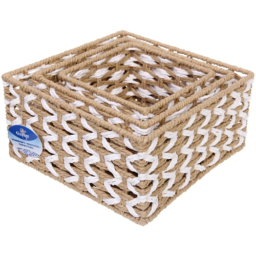 Корзины плетеные в наборе 3шт ПЛАНТА, цвет как на фото, форма квадрат, 232312191911151510см (Лейбл)_3