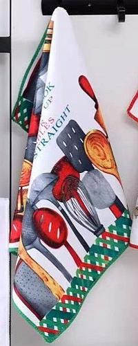 Полотенце кухонное "Kitchen - Посуда" 40*57 см, микрофибра 200 гр/м2