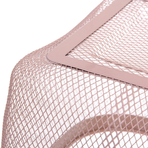 Корзина для хранения металлическая с деревянной ручкой ФАРГО, цвет розовый, 242418см_5