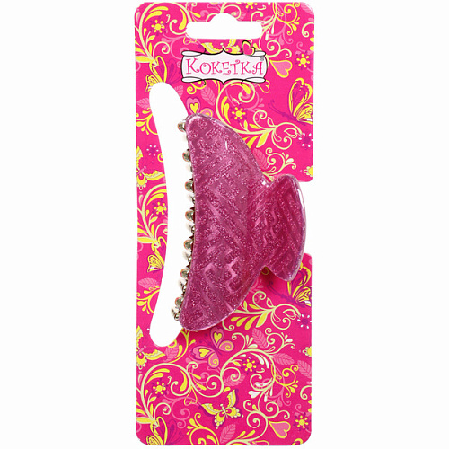 Заколка-краб для волос  ЭЙФОРИЯ, райя, микс 6 цветов, 7см (блистер Кокетка)_8