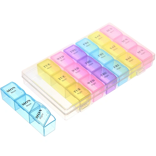 Таблетница - органайзер 21 ячейка "VOSTOKDOM", 21*12*3см