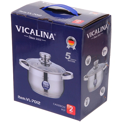 Кастрюля из нержавеющей стали VICALINA 2,7л, индукция, VL-7012_3