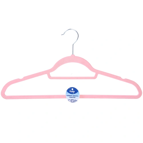 Плечики нескользящие с бархатным покрытием 5шт ИДЕЯДОМА, цвет пудровый, 4422см (Селфи)_4