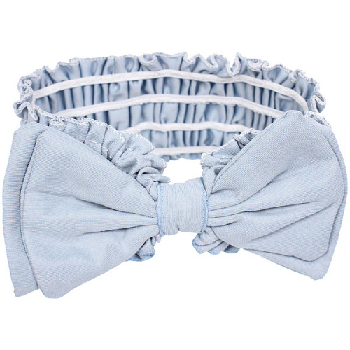 Повязка на голову косметическая ДАЙМОНД РУШ, бантик, цвет белый, пудровый, небесный и лиловый, 207см (ZIP пакет)_12