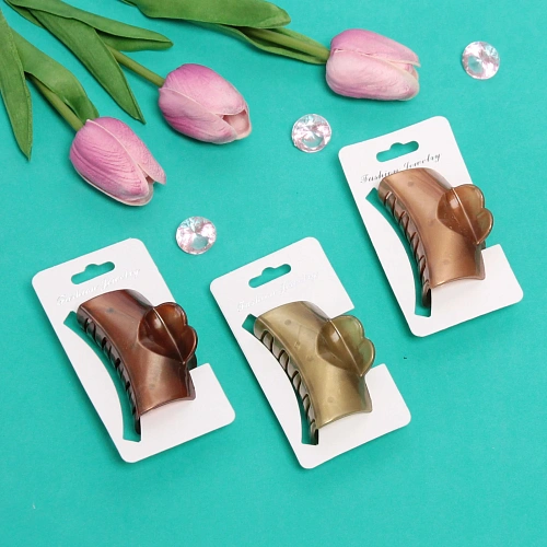 Заколка-краб для волос на блистере Gold Collection - Vita, микс 3 цвета, 6см _3