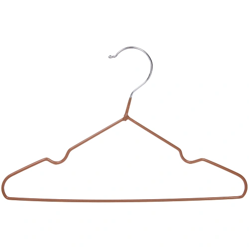 Плечики металлические нескользящие с полимерным покрытием 10шт ТАРТИТАН, цвет бронзовый, 30см (Селфи)_4