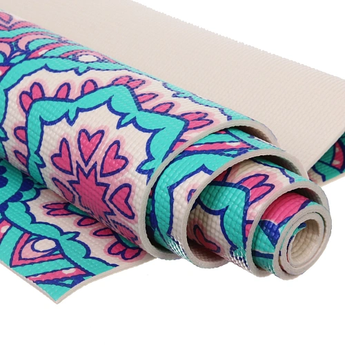 Коврик для йоги 6 мм 173х61 см Свежесть ветра PVC, микс принтов_12