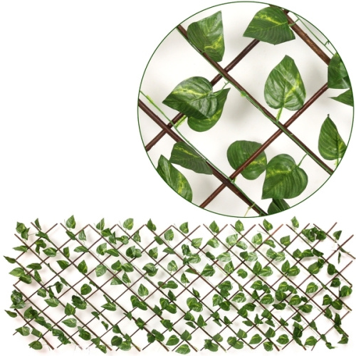 Забор декоративный "Виноградная лоза" при ширине 2 м высота 0,95 м (h-1,2м в сложенном), Зеленый