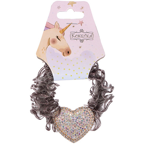 Резинка для волос 1шт ЕЖЕВИКА, сердце, микс 5 цветов, d-5см (подвес Единорог)_8