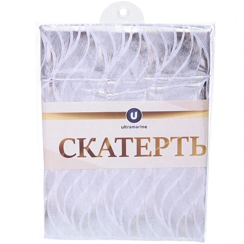 Скатерть 137180 см Гармония, перья, пвх, цвет серебряный_6
