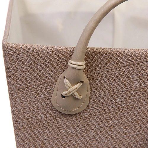 Коробка для хранения с ручками ЭЛЬГА, цвет бежевый, 312116см (лейбл селфи)_4