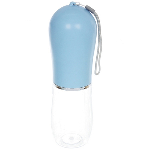 Поилка портативная прогулочная с кнопкой ЛЮБИМЫЙ БРО, цвет голубой, 380мл _5