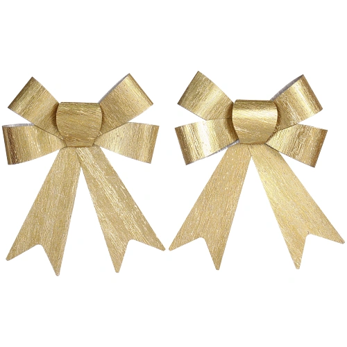 Бант на ёлку Золотой блеск 14 см (набор 2 шт)_6