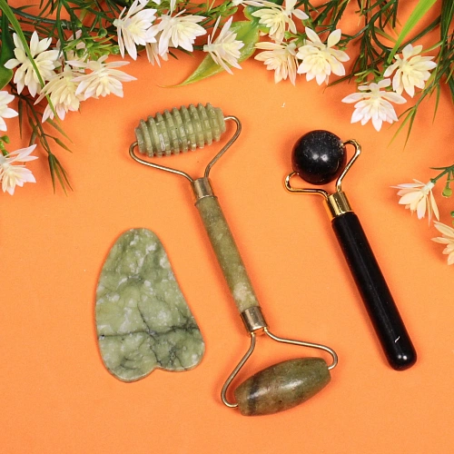 Набор массажеров косметический Gua sha, цвет зелёный шарм_3