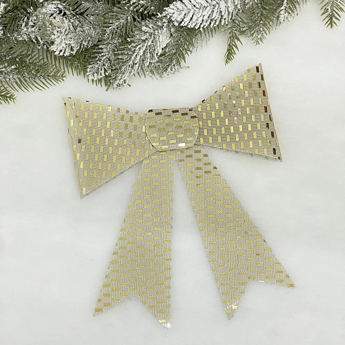 Бант на ёлку "Сияние" 20*26 см, Шампань