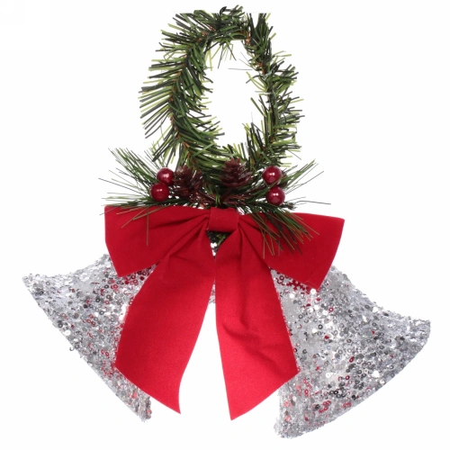 Украшение новогодние "Звонкие колокольчики" 22*12*15 см, серебро