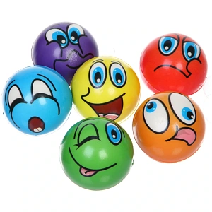 Мяч  6,3 см "Веселые мордашки" (антистресс), микс СТИКЕР НА ВЛОЖЕНИЕ