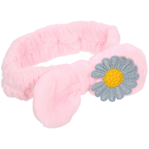 Повязка на голову косметическая ДАЙМОНД РУШ, ромашка, цвет лавандовый, пудровый, небесный и серый, 2055см (ZIP пакет)_8